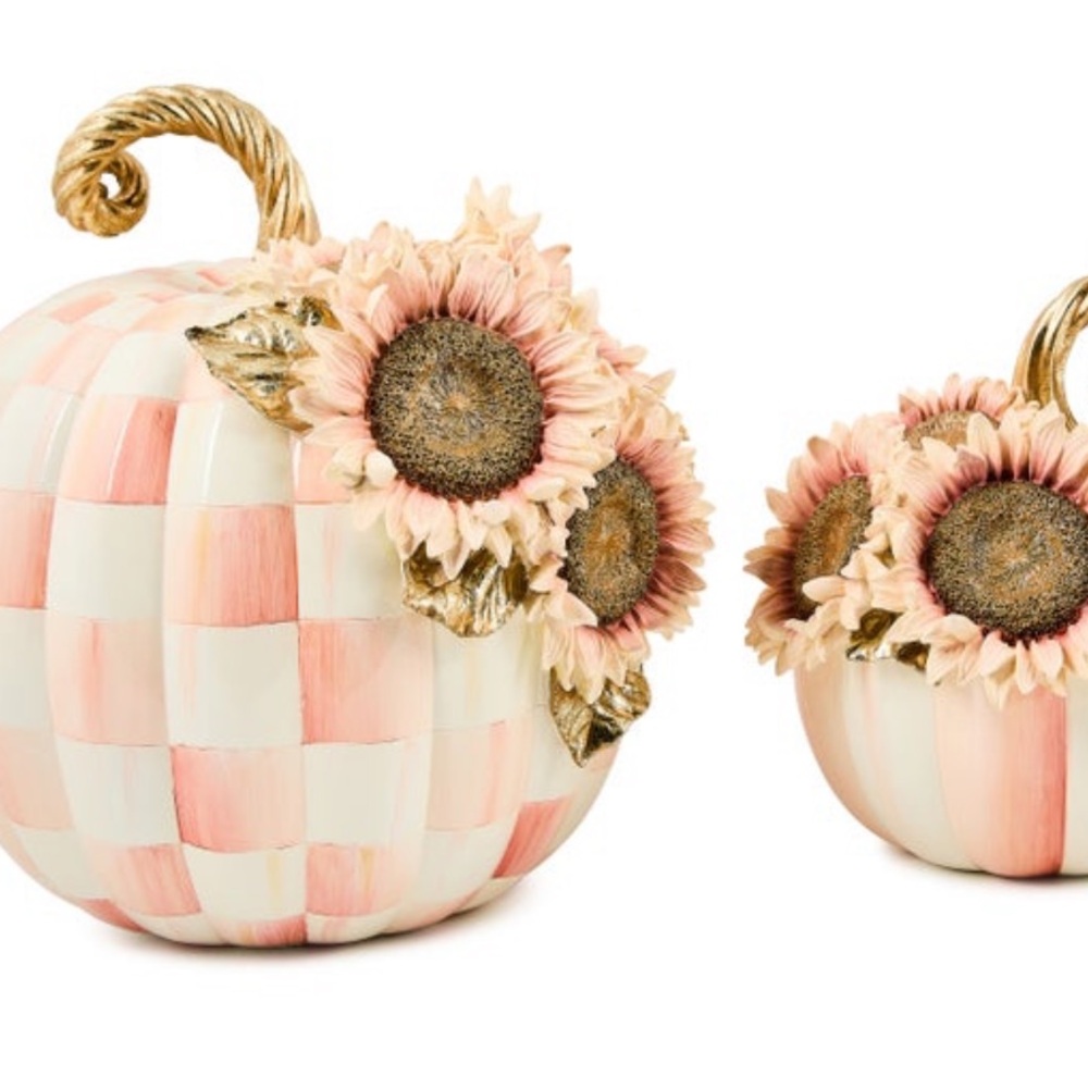 🍑 MacKenzie-Childs Roses Small Sunflower Pumpkin - Picture 4 of 4
